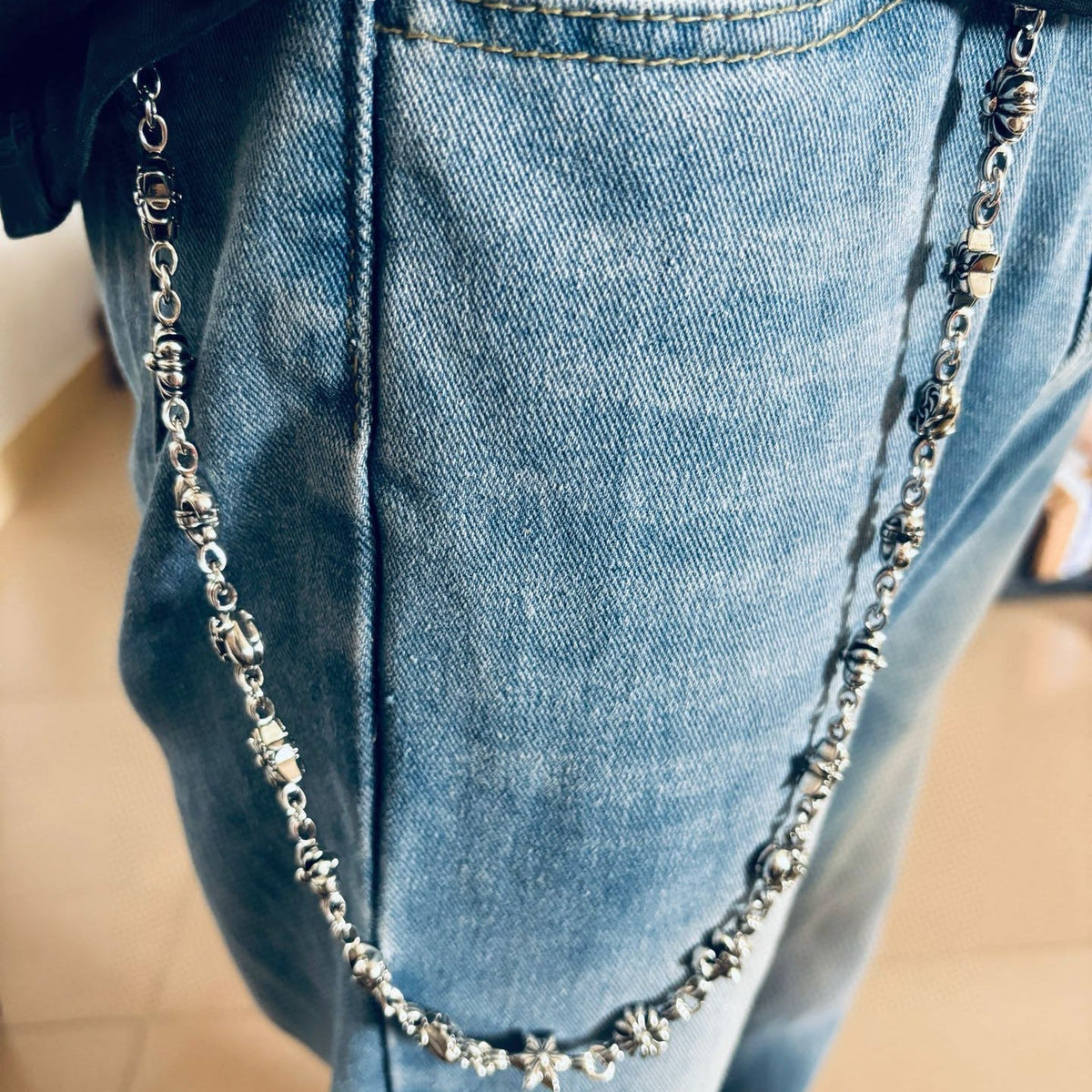 Chrome Hearts anchor cross flower love six-pointed star trouser chain