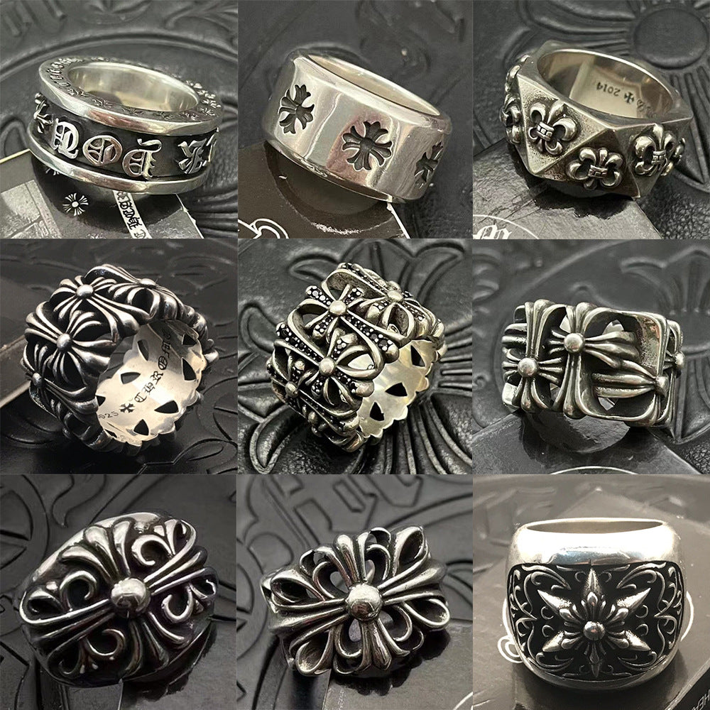 chrome hearts 925 silver retro ring