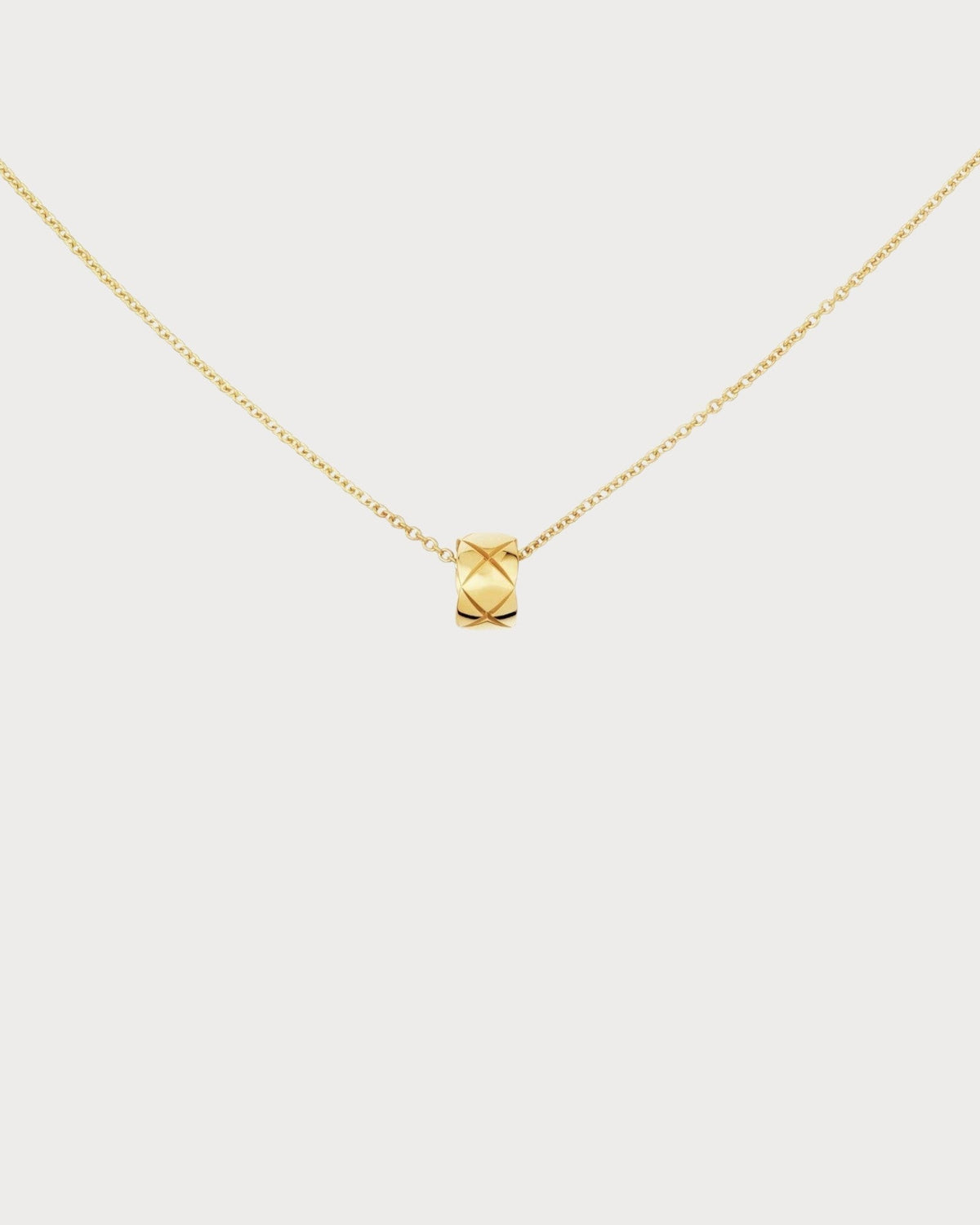 CHANEL J12306 Coco Crush Necklace Quilted Motif & 18K(Small/3 Colors)