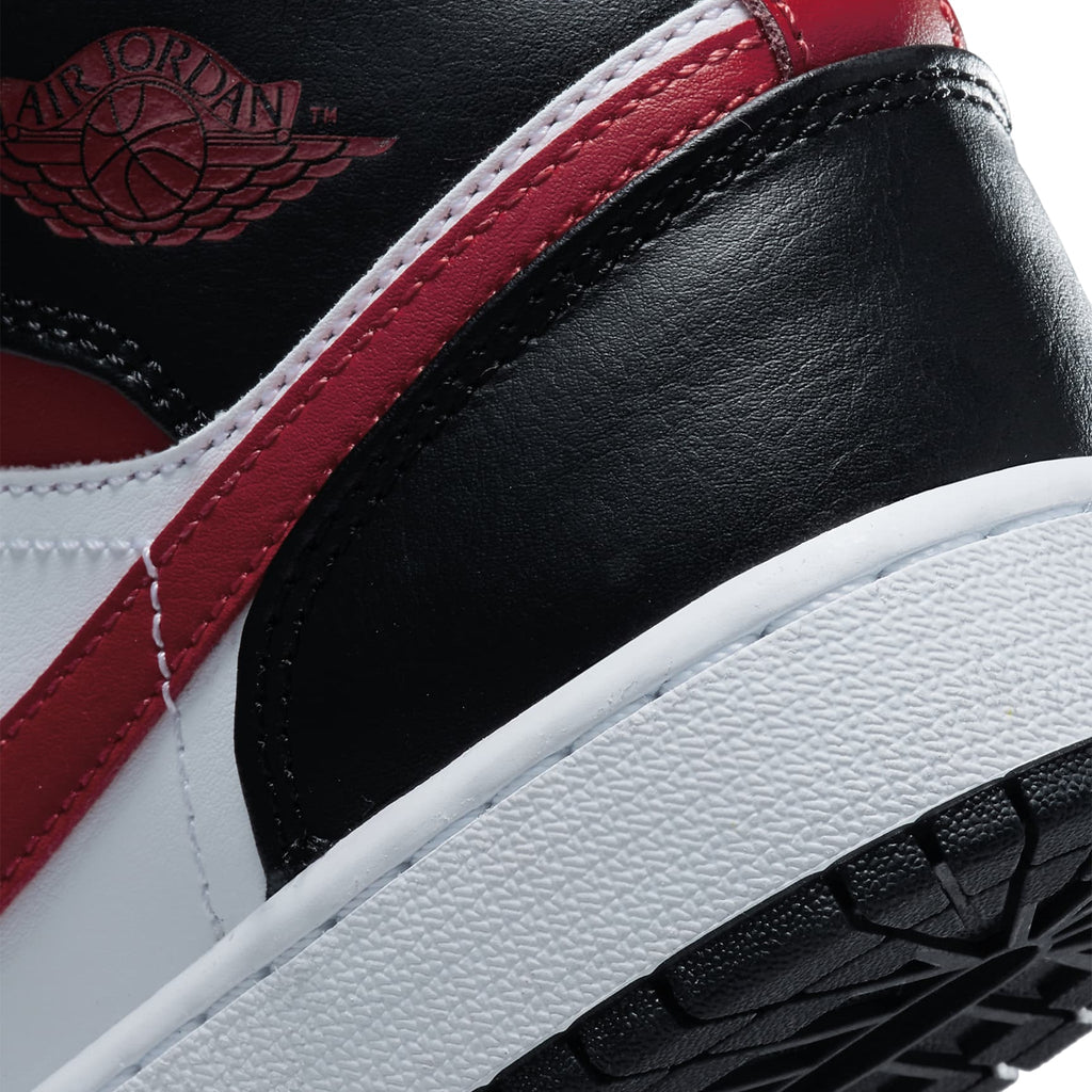 Air Jordan 1 Mid Black Fire Red (GS) Sneakers